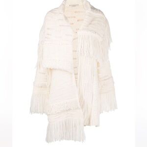 Stella McCartney asymmetric fringed cardi-coat